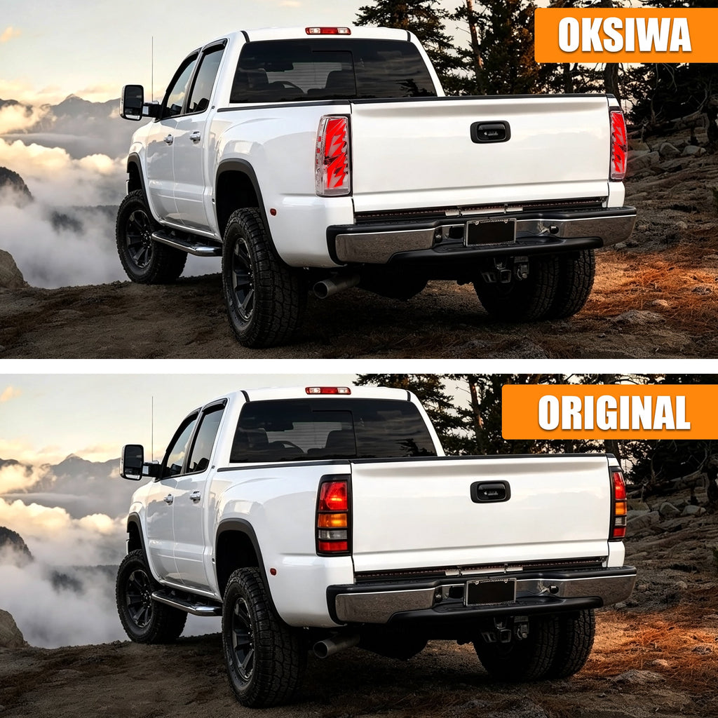 Sequential LED Tail Lights with Startup Animation for 1999-2006 GMC Sierra & 1999-2002 Chevy Silverado Clear Lens Plug & Play
