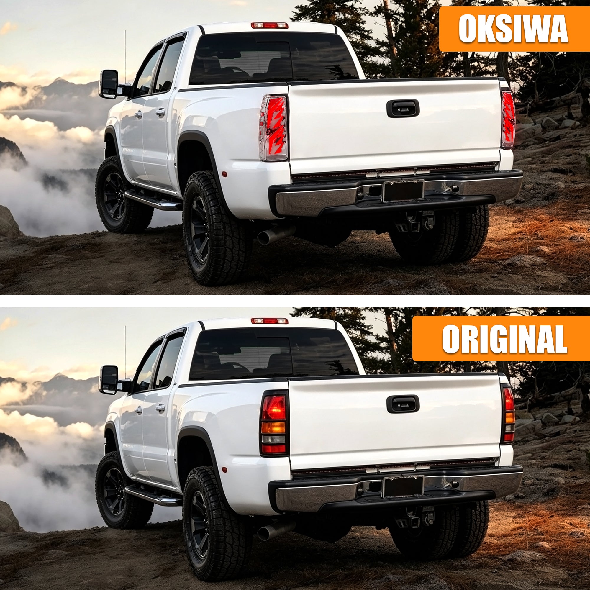Sequential LED Tail Lights with Startup Animation for 1999-2006 GMC Sierra & 1999-2002 Chevy Silverado Clear Lens Plug & Play