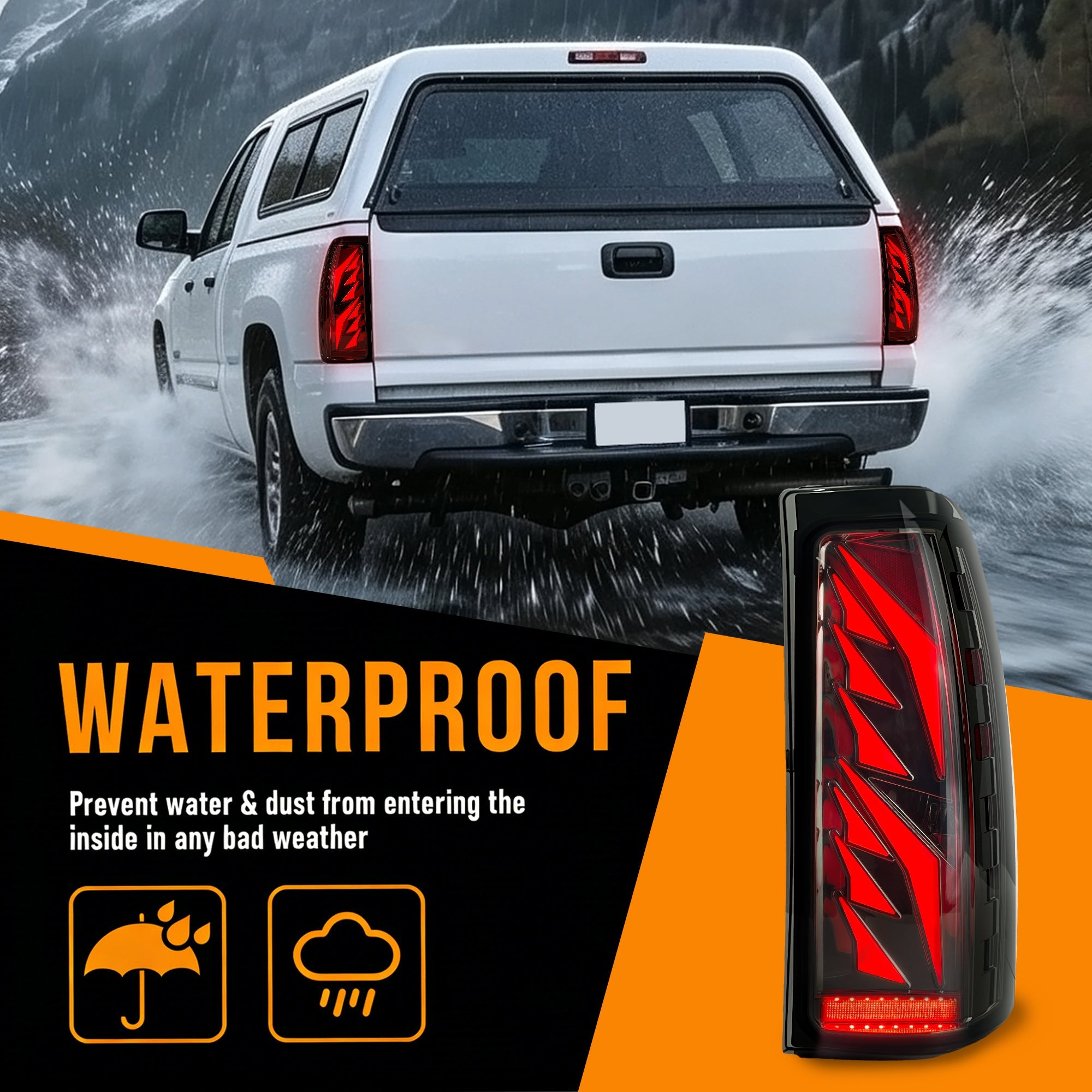 Sequential Smoked LED Tail Lights for 1999-2006 GMC Sierra & 1999-2002 Chevy Silverado Plug & Play Waterproof