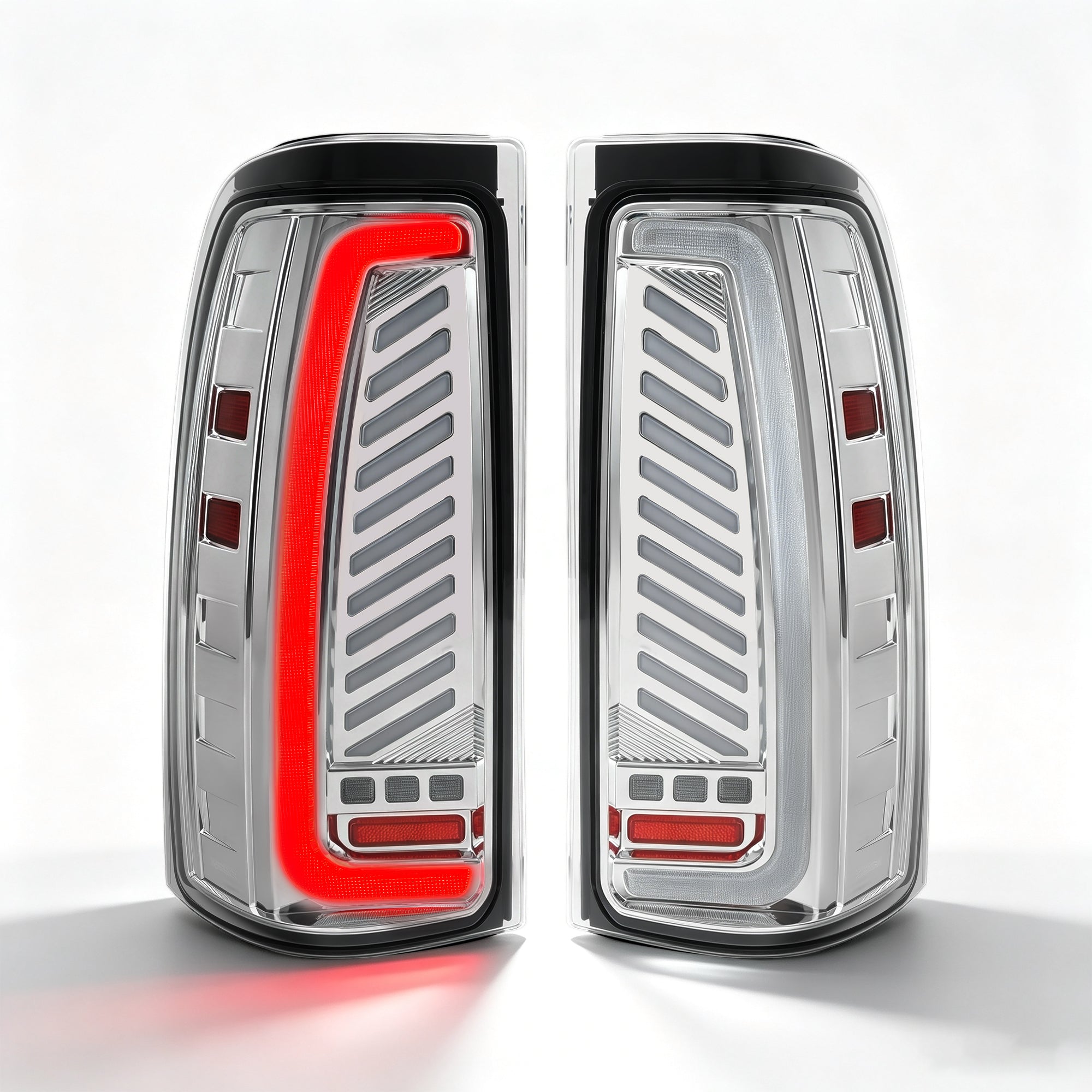 Sequential LED Tail Lights with Startup Animation for 1999-2006 GMC Sierra & 1999-2002 Chevy Silverado Clear Lens Plug & Play