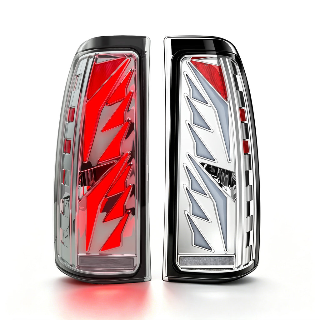 Sequential Clear LED Tail Lights with Startup Animation for 2003-2006 Chevy Silverado Plug & Play Waterproof