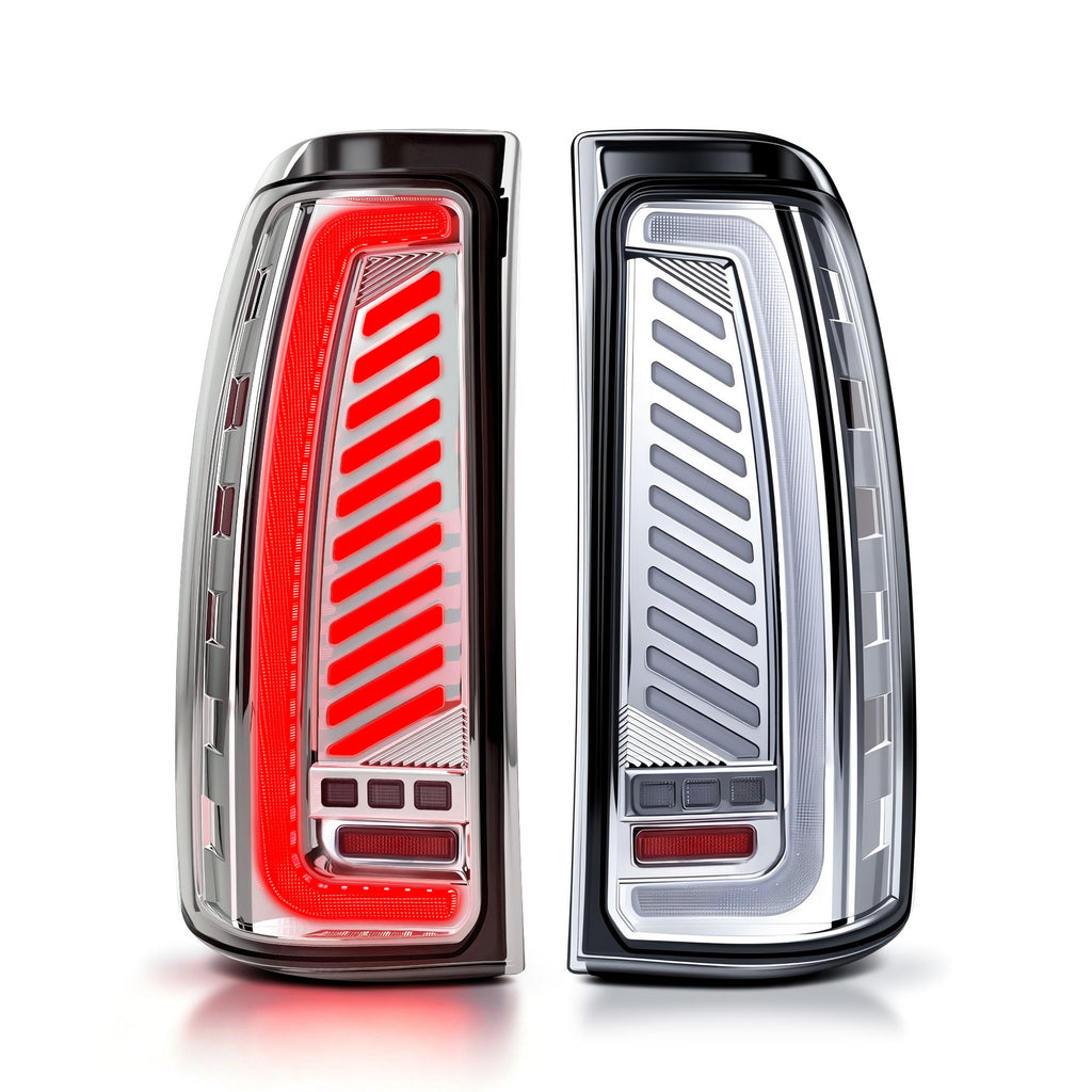 Sequential Clear LED Tail Lights with Startup Animation for 2003-2006 Chevy Silverado Plug & Play Waterproof