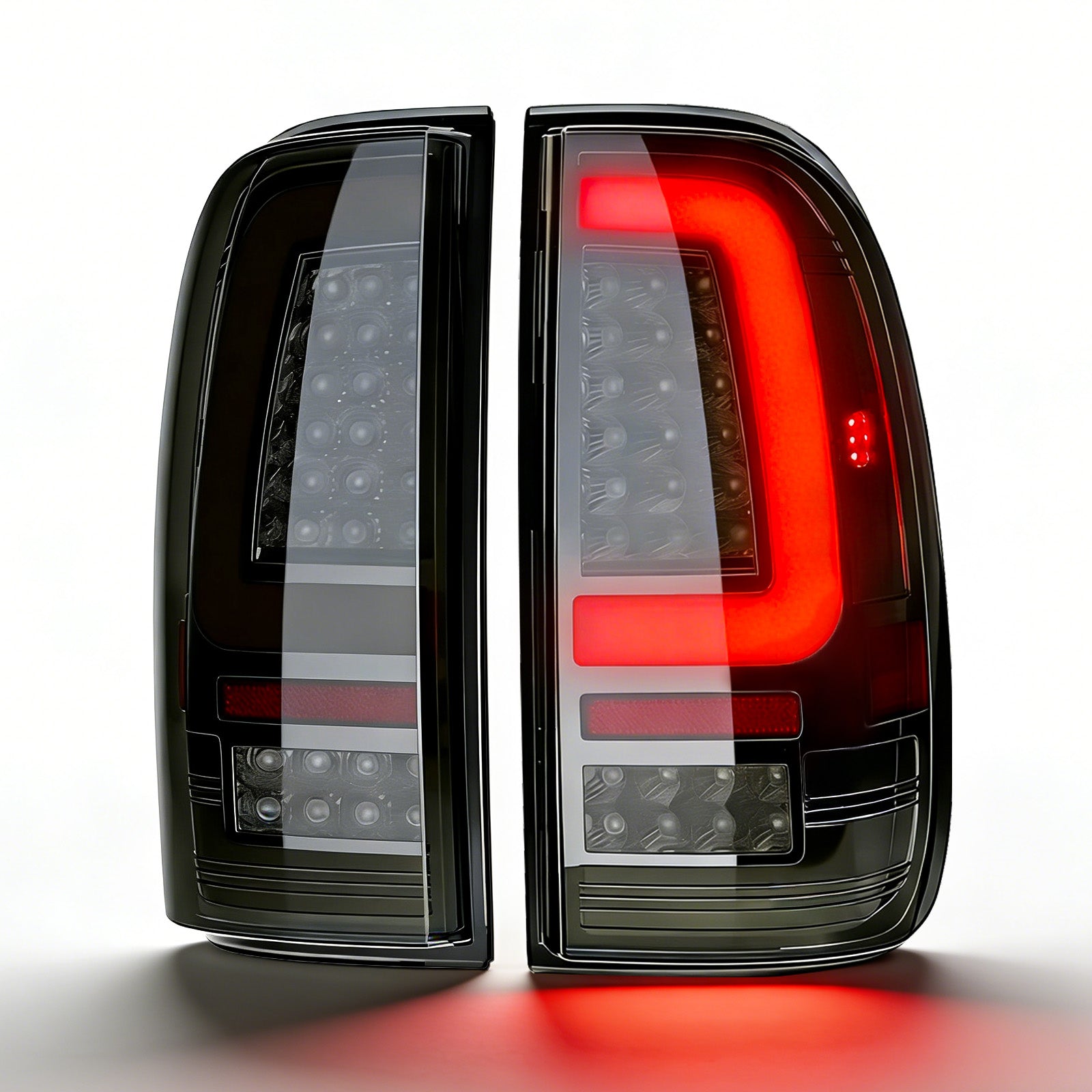 OKSIWA C-Shape Full LED Tail Lights for 2008-2016 Ford F250/ F350/ F450 Super Duty, High-Brightness Brake & Rear Lights, Tail Lamp Replacement for Truck, Oem Design,WaterProof