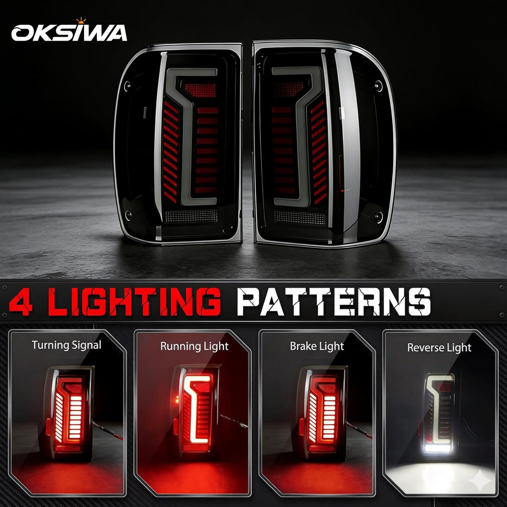 Animated Sequential LED Tail Lights Smoked for 2001-2011 Ford Ranger Plug & Play