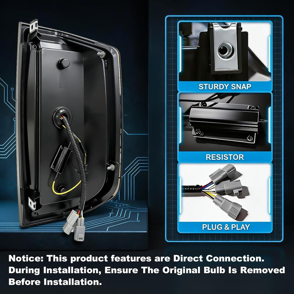 Animated Sequential Smoked LED Tail Lights for 2014-2021 Toyota Tundra Weatherproof Plug & Play