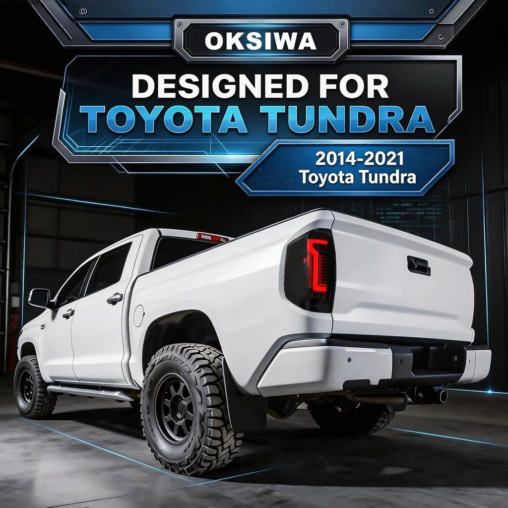 Animated Sequential Smoked LED Tail Lights for 2014-2021 Toyota Tundra Weatherproof Plug & Play