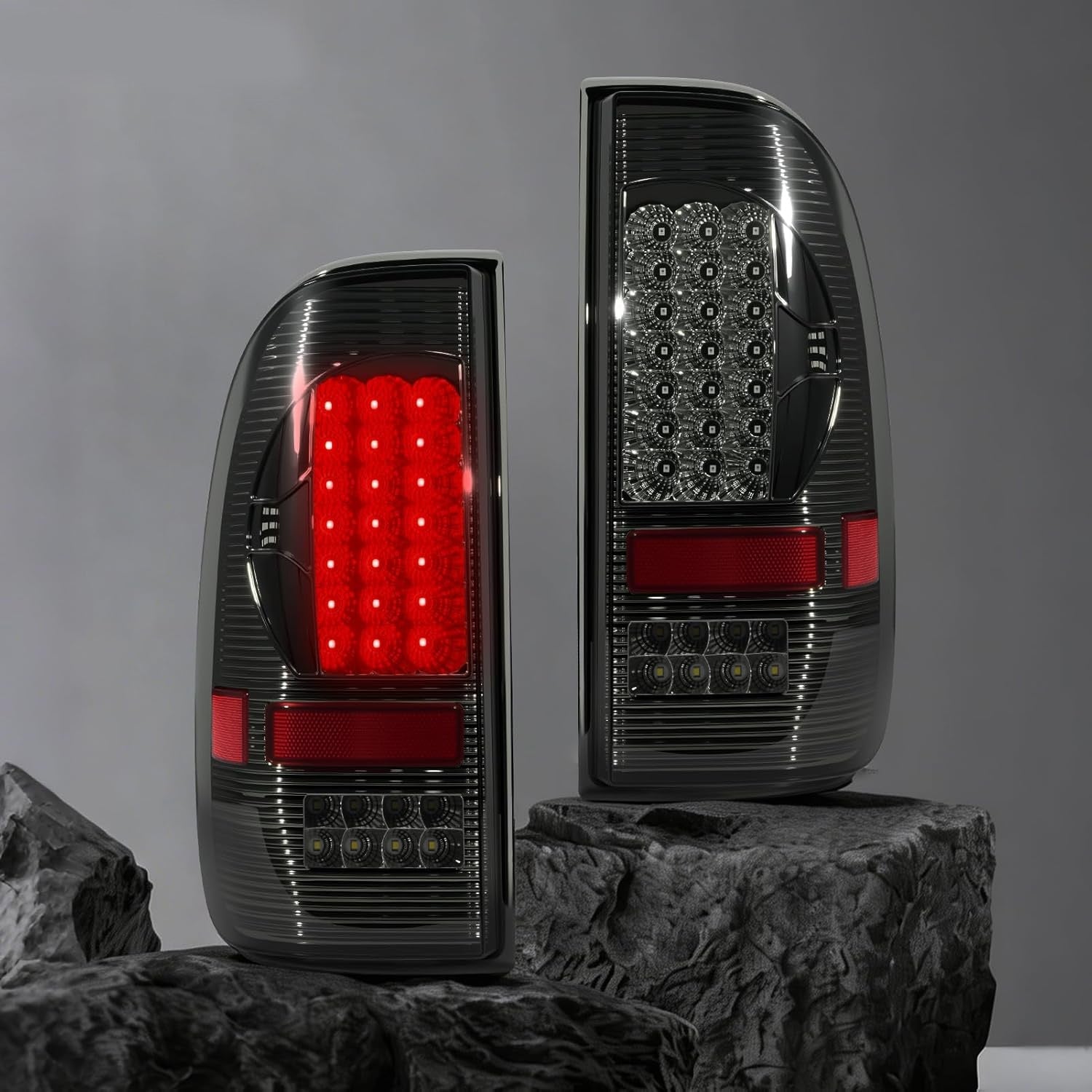 OKSIWA Smoked Full Led Tail Lights Compatible with 2008-2016 Ford F250 F350 F450 Turn Signal,Brake Light,Reverse Light Rear Light Assembly Replacement