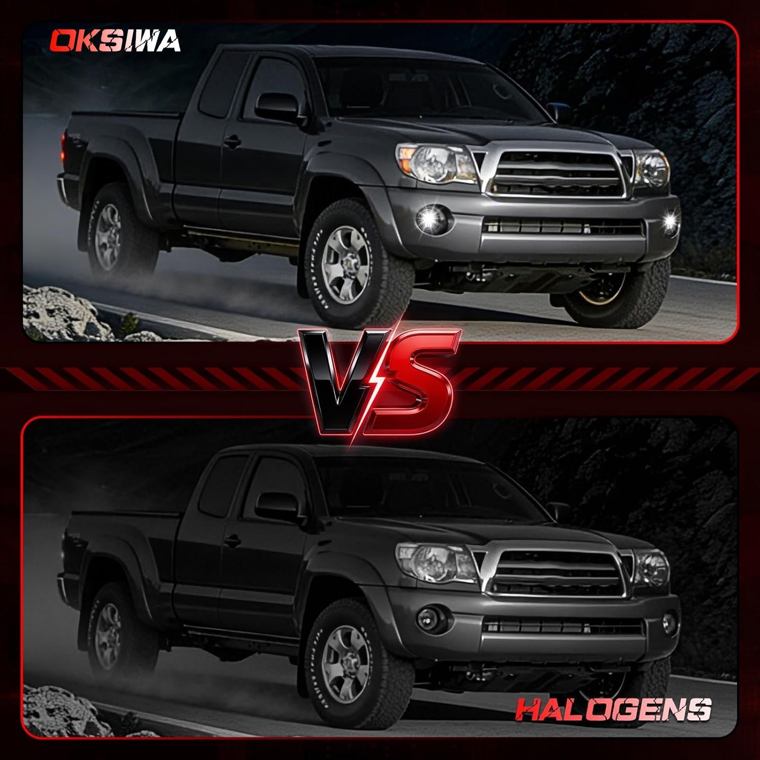 OKSIWA LED Fog Lights Fit for 2005-2011 Tacoma,2007-2013 Tundra,2004-2006 Solara,2008-2015 Sequoia Clear Lens 1Pair Upgraded Modified Fog Lamps Assembly