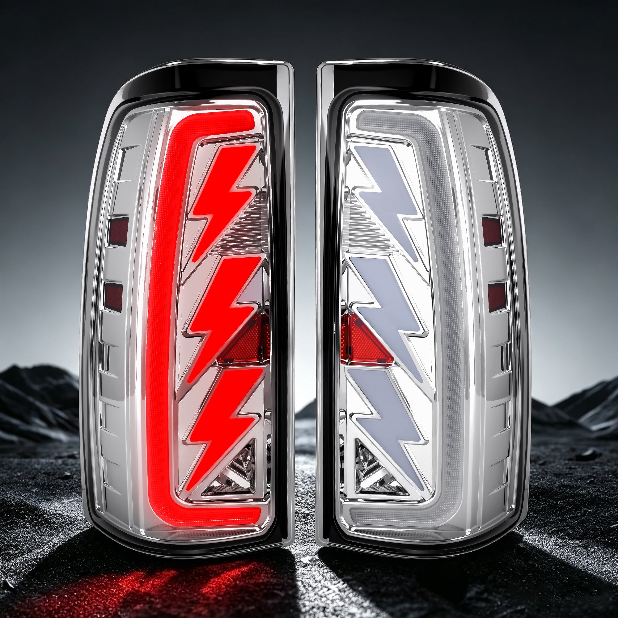Sequential LED Tail Lights with Startup Animation for 1999-2006 GMC Sierra & 1999-2002 Chevy Silverado Clear Lens Plug & Play