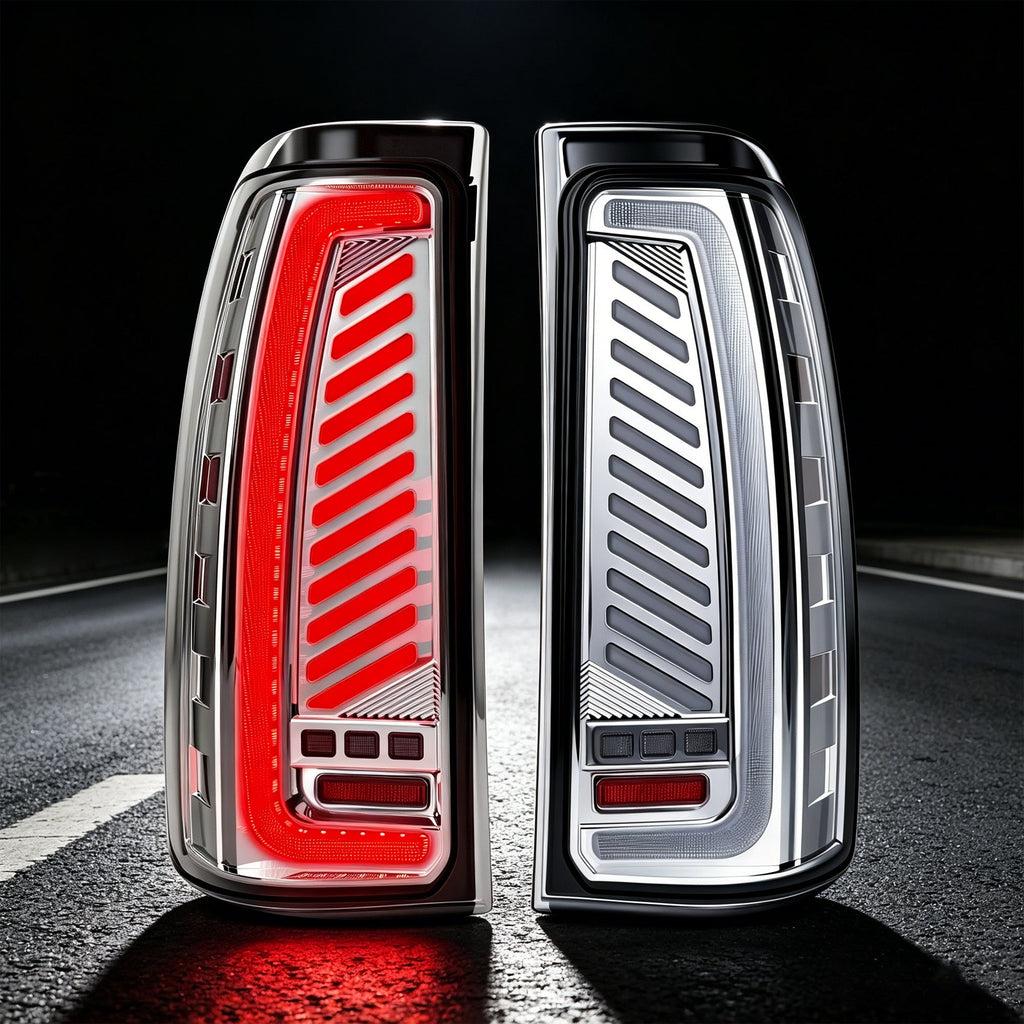 Sequential Clear LED Tail Lights with Startup Animation for 2003-2006 Chevy Silverado Plug & Play Waterproof
