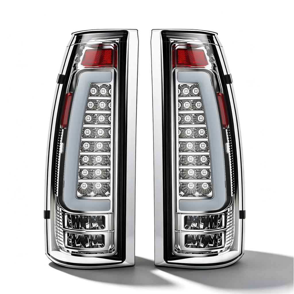 LED Tail Lights with Clear Lens for 1988-1998 Chevy GMC C/K Sierra, 92-99 Suburban Yukon, 95-99 Tahoe,Blazer,Cadillac Escalade Plug & Play