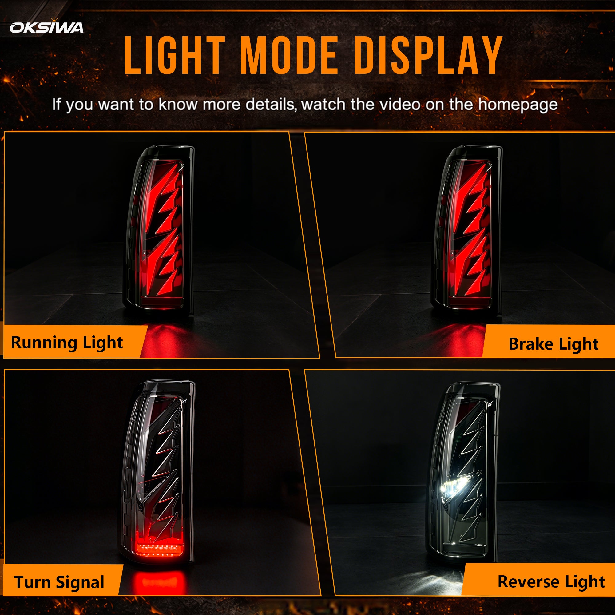Sequential Smoked LED Tail Lights with Startup Animation for 2003-2006 Chevy Silverado Plug & Play Waterproof