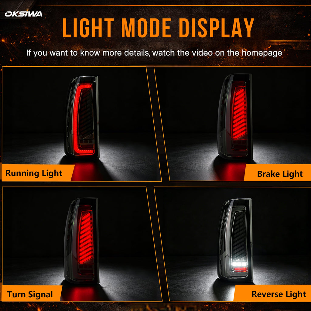 Animated Sequential Smoked LED Tail Lights for 2003-2006 Chevy Silverado Plug & Play