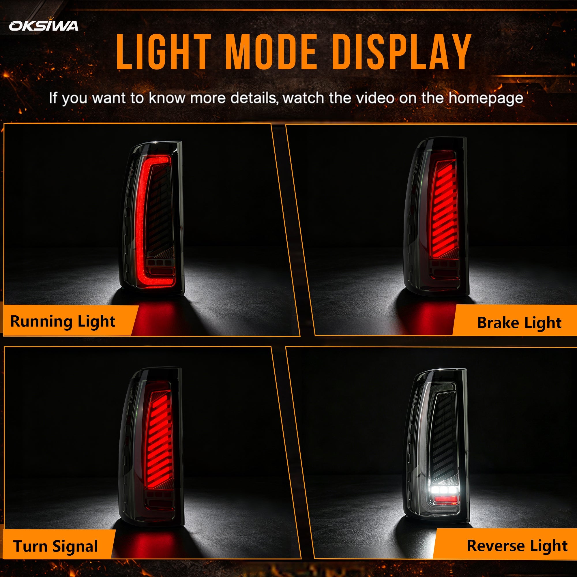 Animated Sequential Smoked LED Tail Lights for 2003-2006 Chevy Silverado Plug & Play