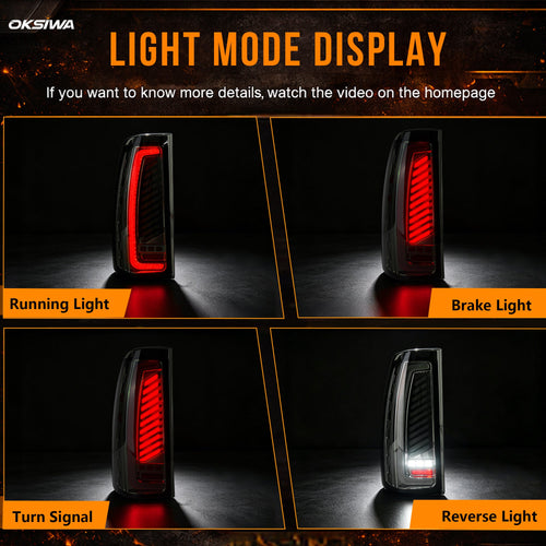 Animated Sequential Smoked LED Tail Lights for 2003-2006 Chevy Silverado Plug & Play