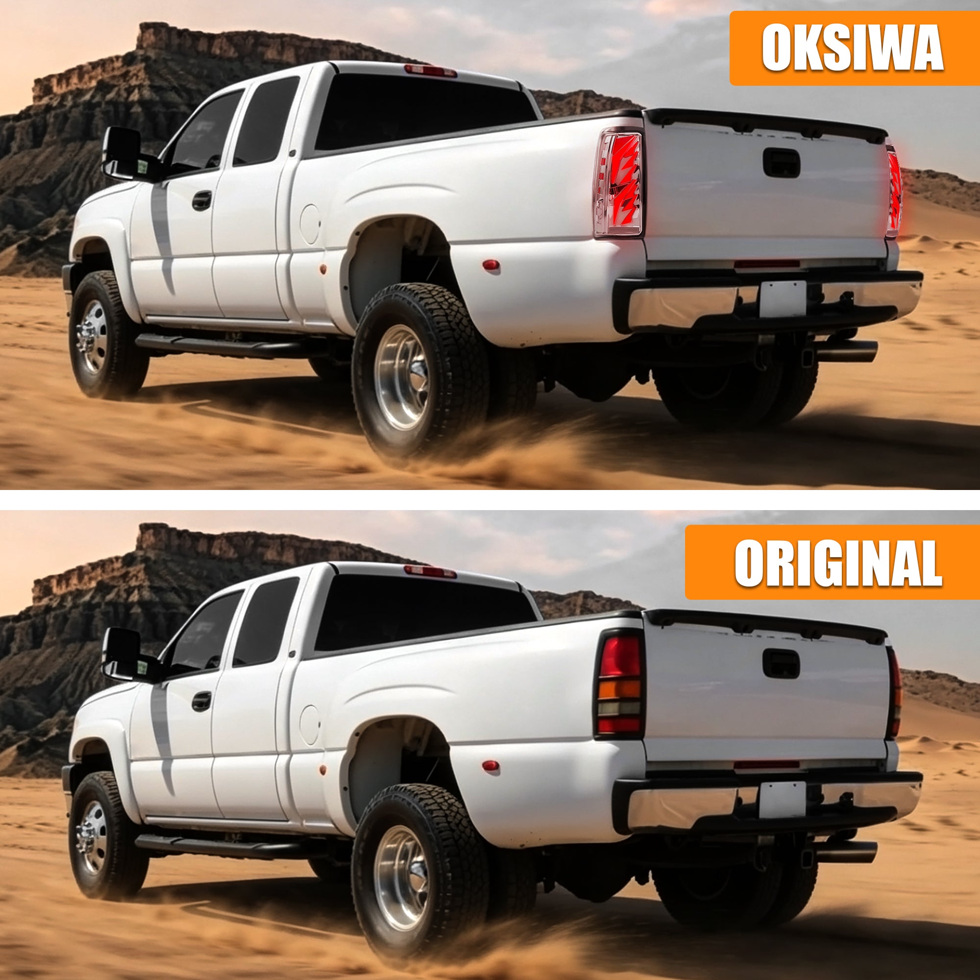 Sequential Clear LED Tail Lights with Startup Animation for 2003-2006 Chevy Silverado Plug & Play Waterproof