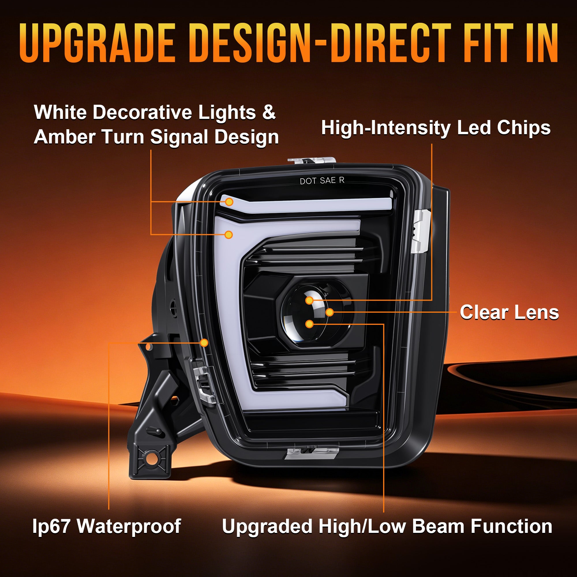 DOT Approved Sequential LED Fog Lights with Startup Animation for 2013-2018 Ram 1500 Clear Lens IP67 Waterproof Plug & Play 1 Pair