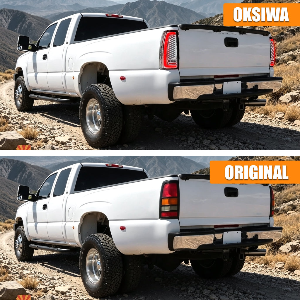 Sequential Clear LED Tail Lights with Startup Animation for 2003-2006 Chevy Silverado Plug & Play Waterproof