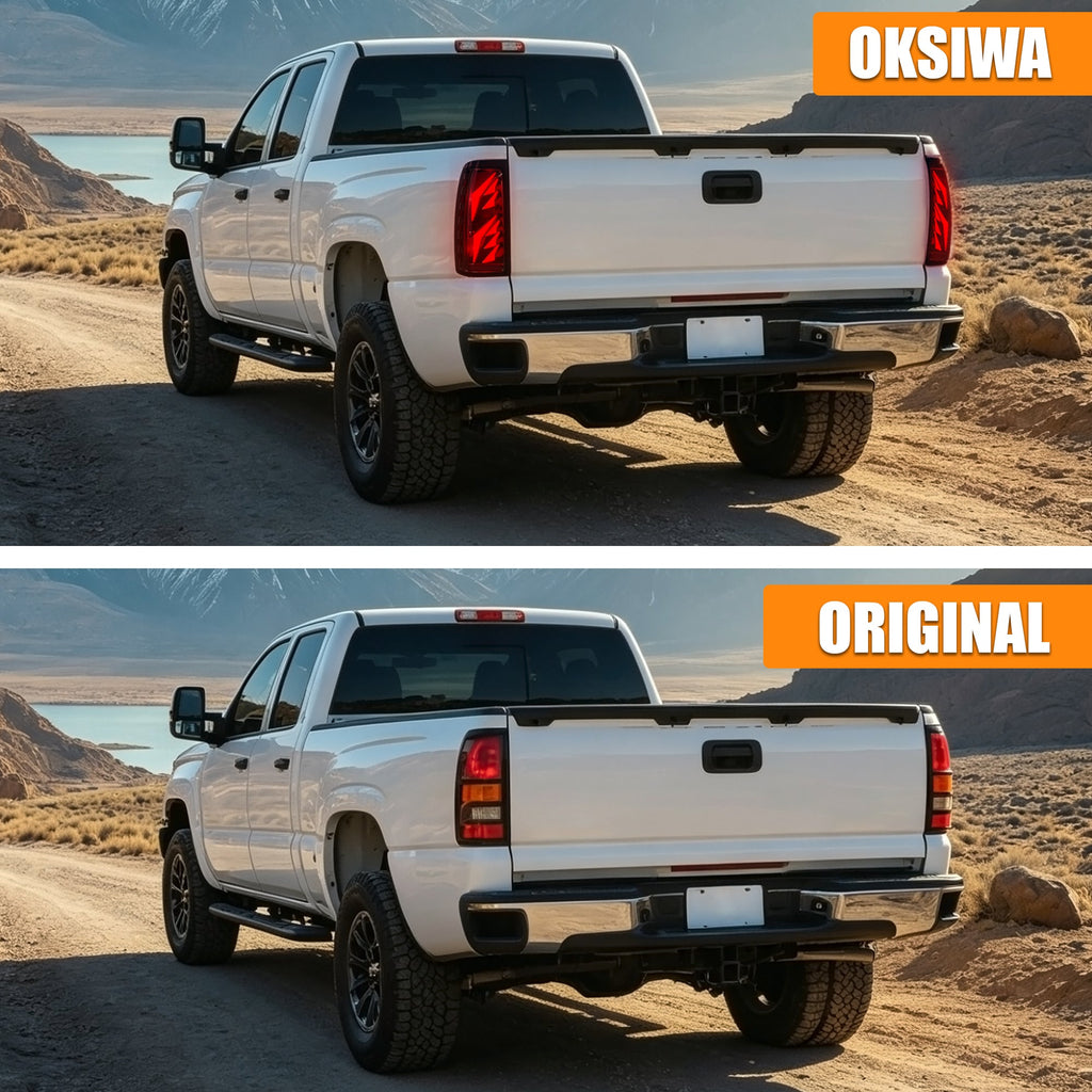 Sequential Smoked LED Tail Lights with Startup Animation for 2003-2006 Chevy Silverado Plug & Play Waterproof