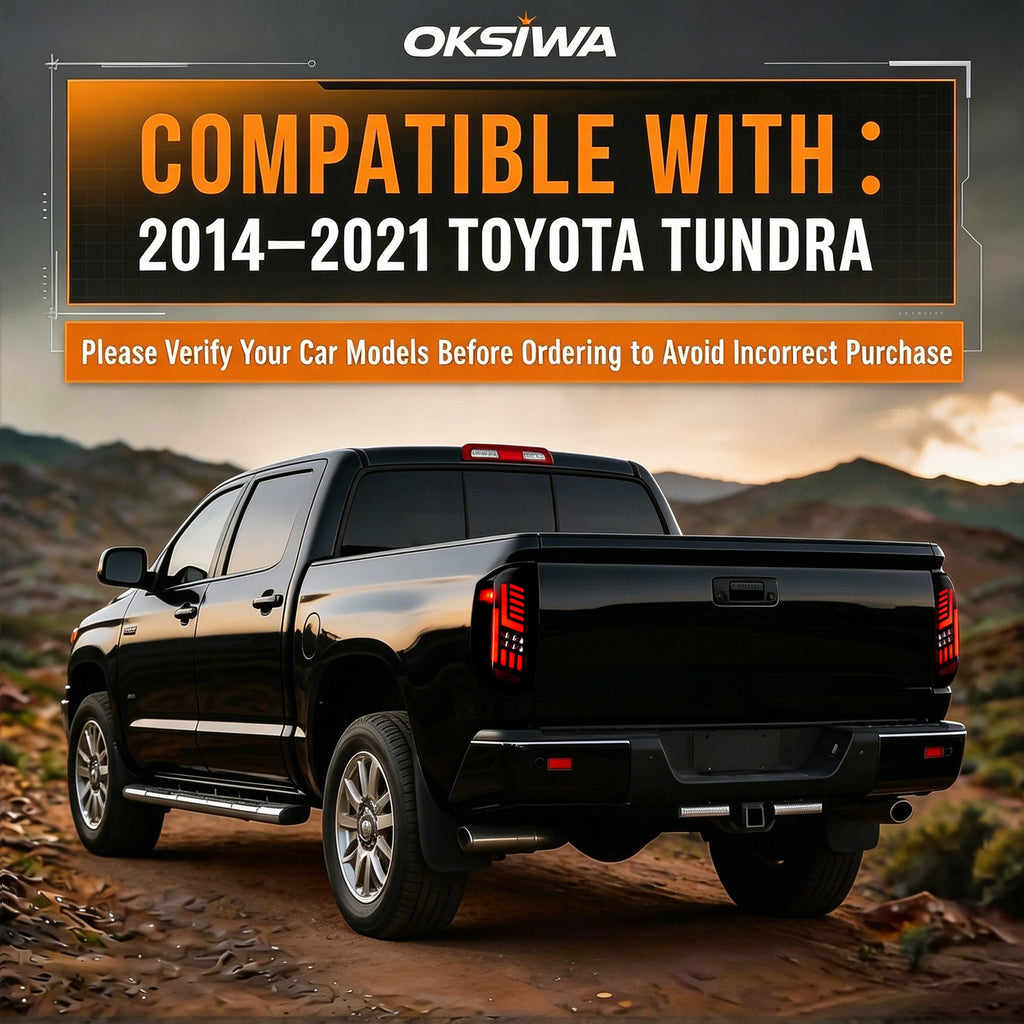 Animated Sequential LED Tail Lights Smoked Lens for 2014-2021 Toyota Tundra Full LED Weatherproof Plug & Play