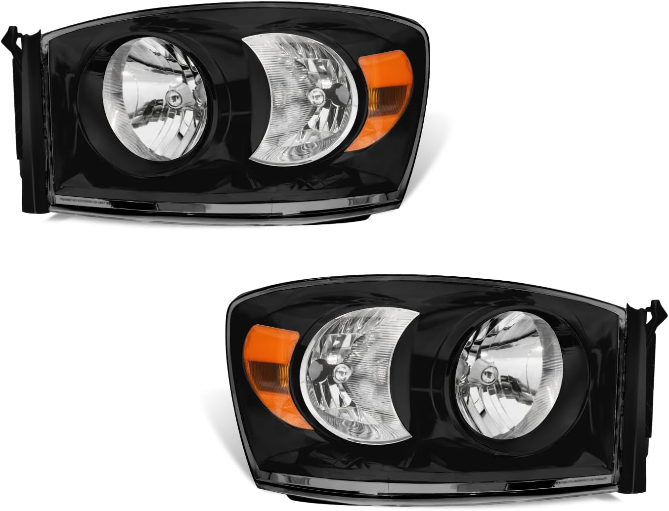 OKSIWA Headlights Assembly for 2006–2008 Dodge Ram 1500,for 2006–2009 Dodge Ram 2500 3500, OEM Style Replacement Headlamp Housing, Factory Fit, No Bulbs Included,Black Trim