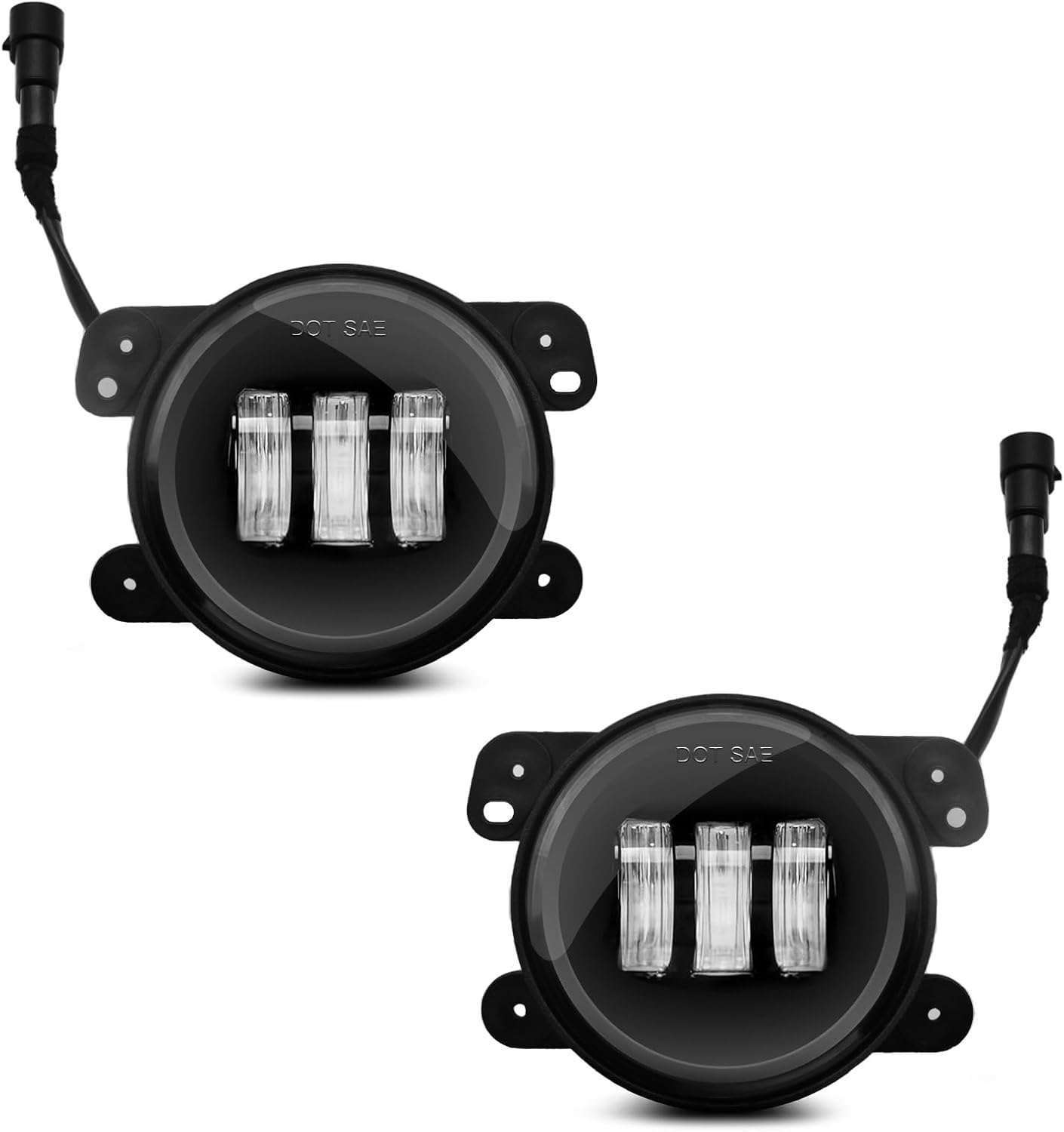 OKSIWA 4 Inch LED Fog Lights fit for 2007-2018 Jeep Wrangler JK JKU TJ LJ, A Pair of Front Bumper Driving Fog Lamps with Clear Lens