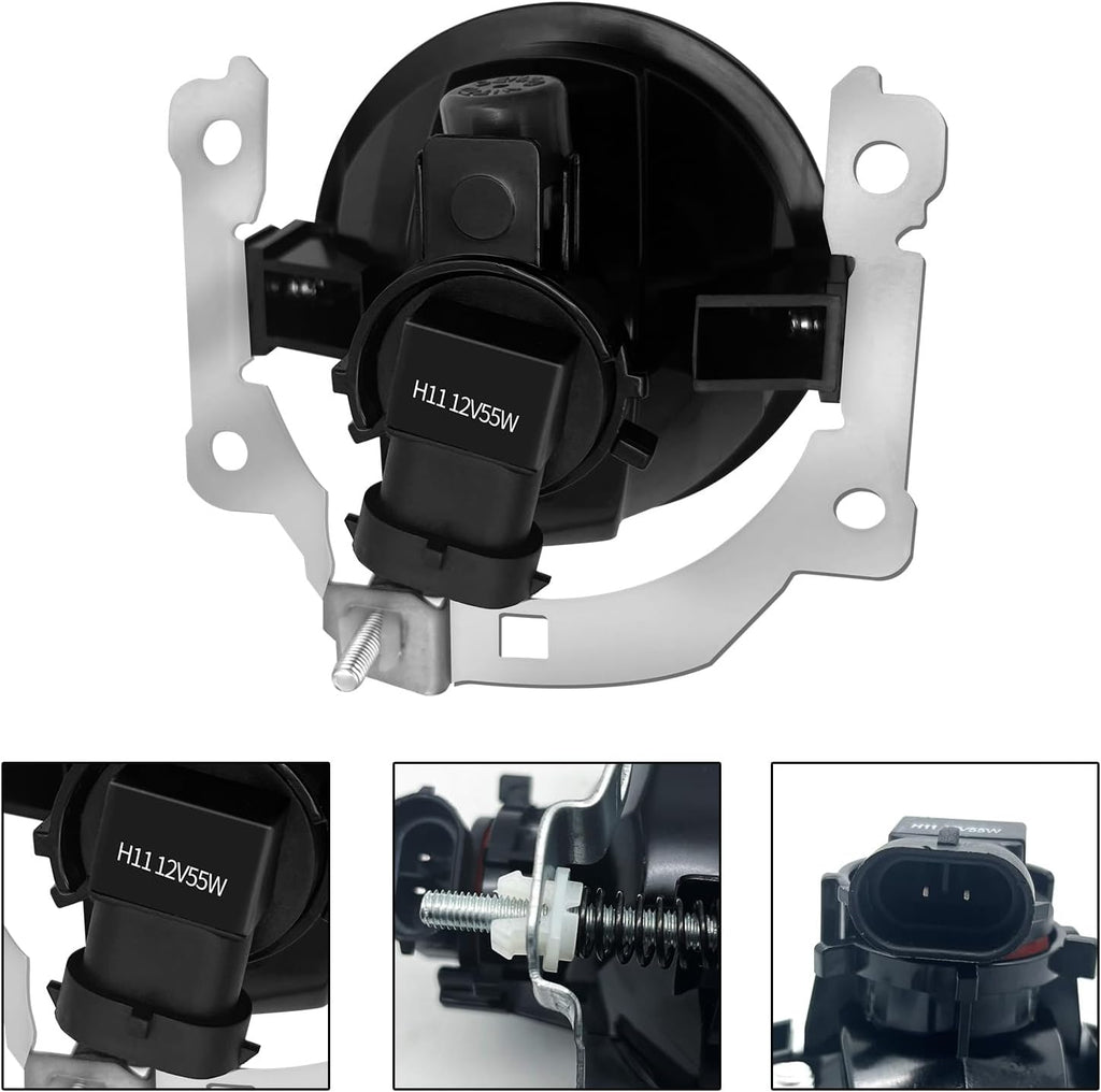 OKSIWA Fog Lights Compatible with 2016 2017 Mitsubishi Lancer 1 Pair Front Bumper Driving Fog Lamps with Wiring Harness& Switch- Clear Lens
