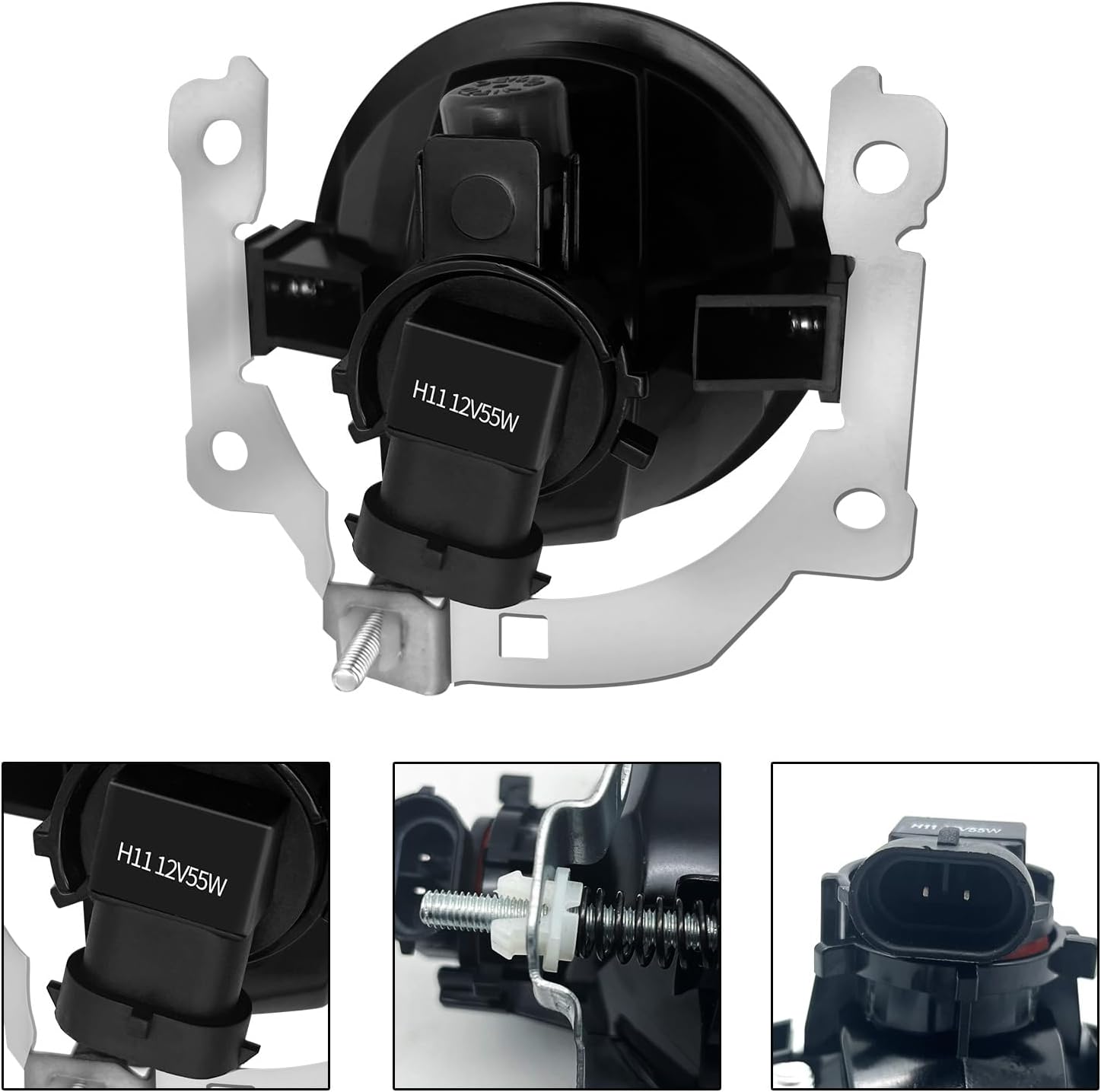 OKSIWA Fog Lights Compatible with 2016 2017 Mitsubishi Lancer 1 Pair Front Bumper Driving Fog Lamps with Wiring Harness& Switch- Clear Lens