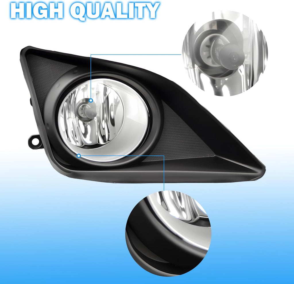 OKSIWA Fog Lights Compatible with 2008-2010 Toyota Corolla Bumper Driving Fog Lamps Assemblies with Switch and Wiring Harness
