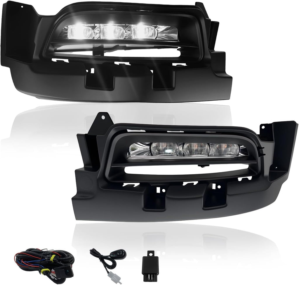 OKSIWA LED Fog Lights Assembly Compatible With 2015 2016 2017 2018 2019 2020 Dodge Charger Front Bumper Driving Fog Lamp Fog Light Kits