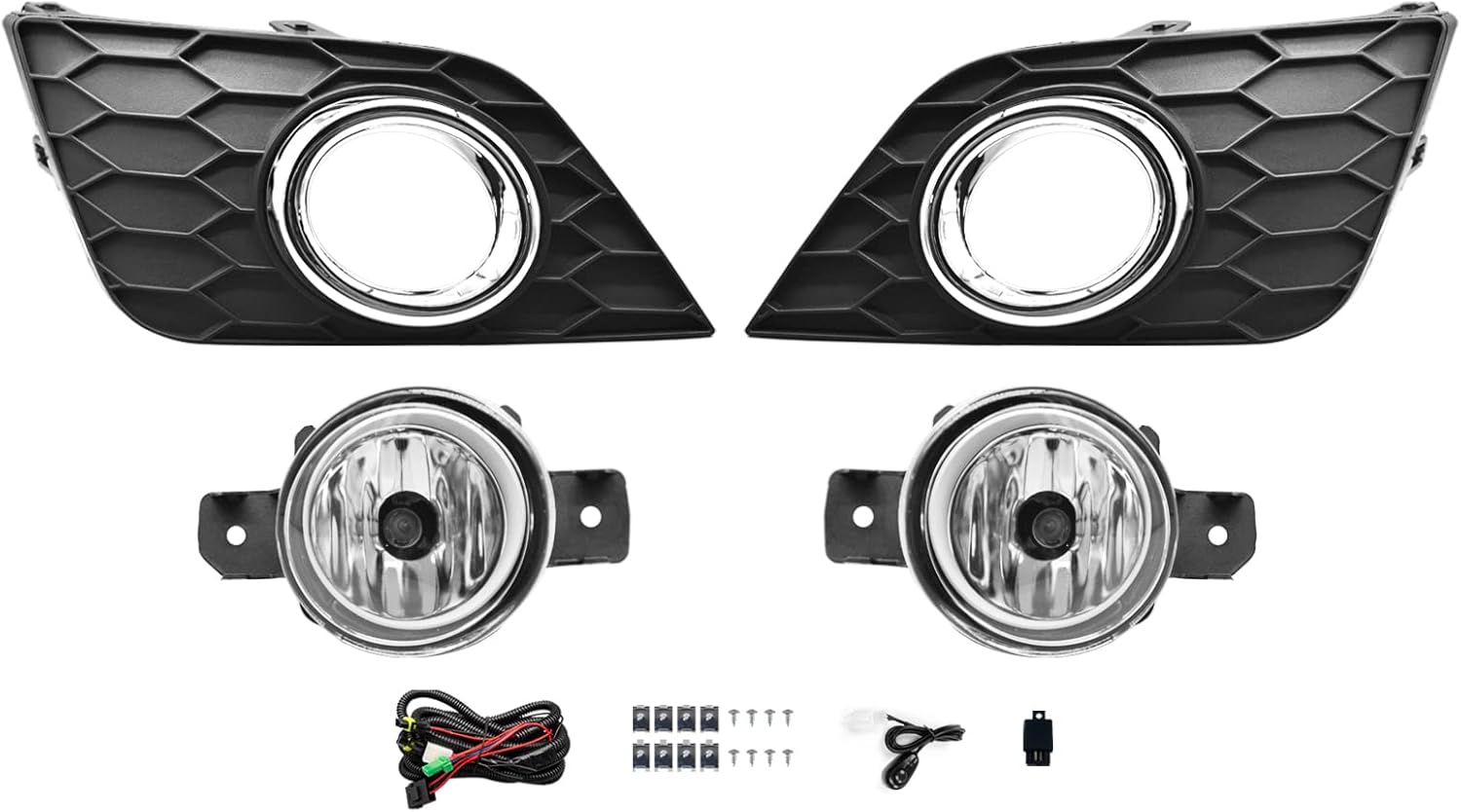 OKSIWA Fog Lights Assembly Compatible with 2016 2017 2018 2019 Sentra Replacement H11 12V 55W Halogen Bulbs