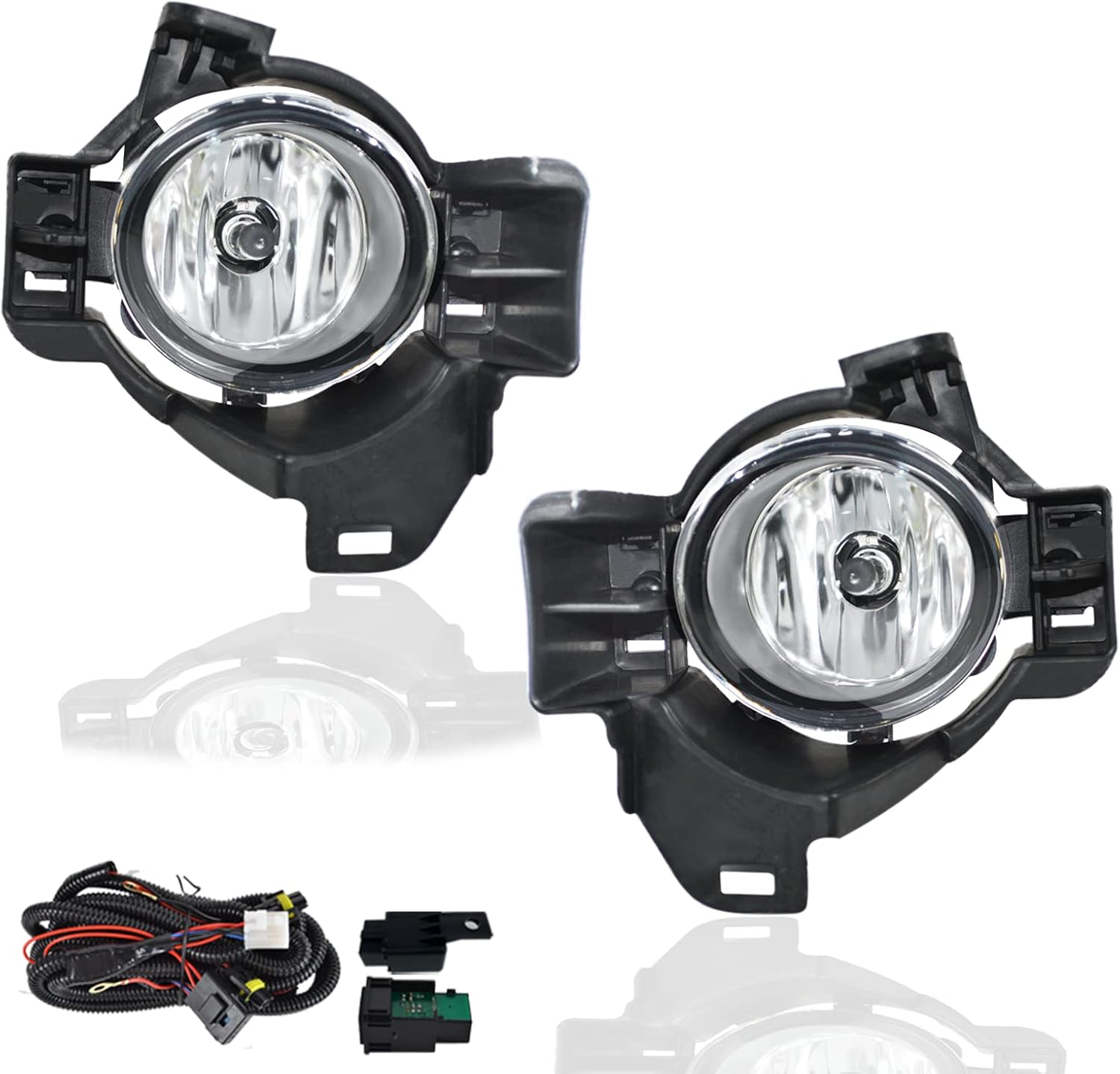 OKSIWA Fog Lights Compatible With 2010 2011 2012 Altima 4DR Sedan Fog Lights Front Bumper Lamps with Halogen Bulb Harness and Switch Left Driver and Right Passenger Side