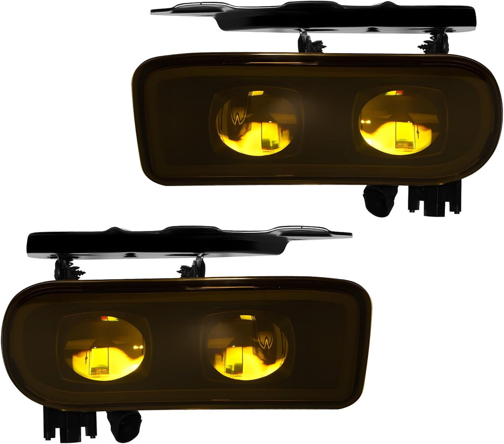 OKSIWA LED Fog Lights Assembly Compatible with 2002 2003 2004 2005 2006 Cadillac Escalade/Escalade EXT/Escalade ESV Driving Fog Lamps Yellow Lens