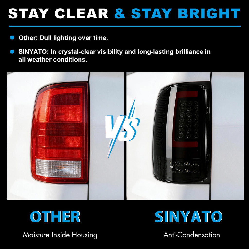 LED Tail Lights for 2007-2013 GMC Sierra 1500/2500HD/3500HD Waterproof Plug & Play
