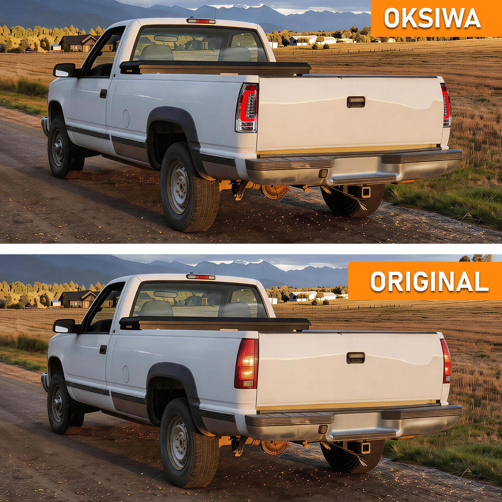 LED Tail Lights with Clear Lens for 1988-1998 Chevy GMC C/K Sierra, 92-99 Suburban Yukon, 95-99 Tahoe,Blazer,Cadillac Escalade Plug & Play