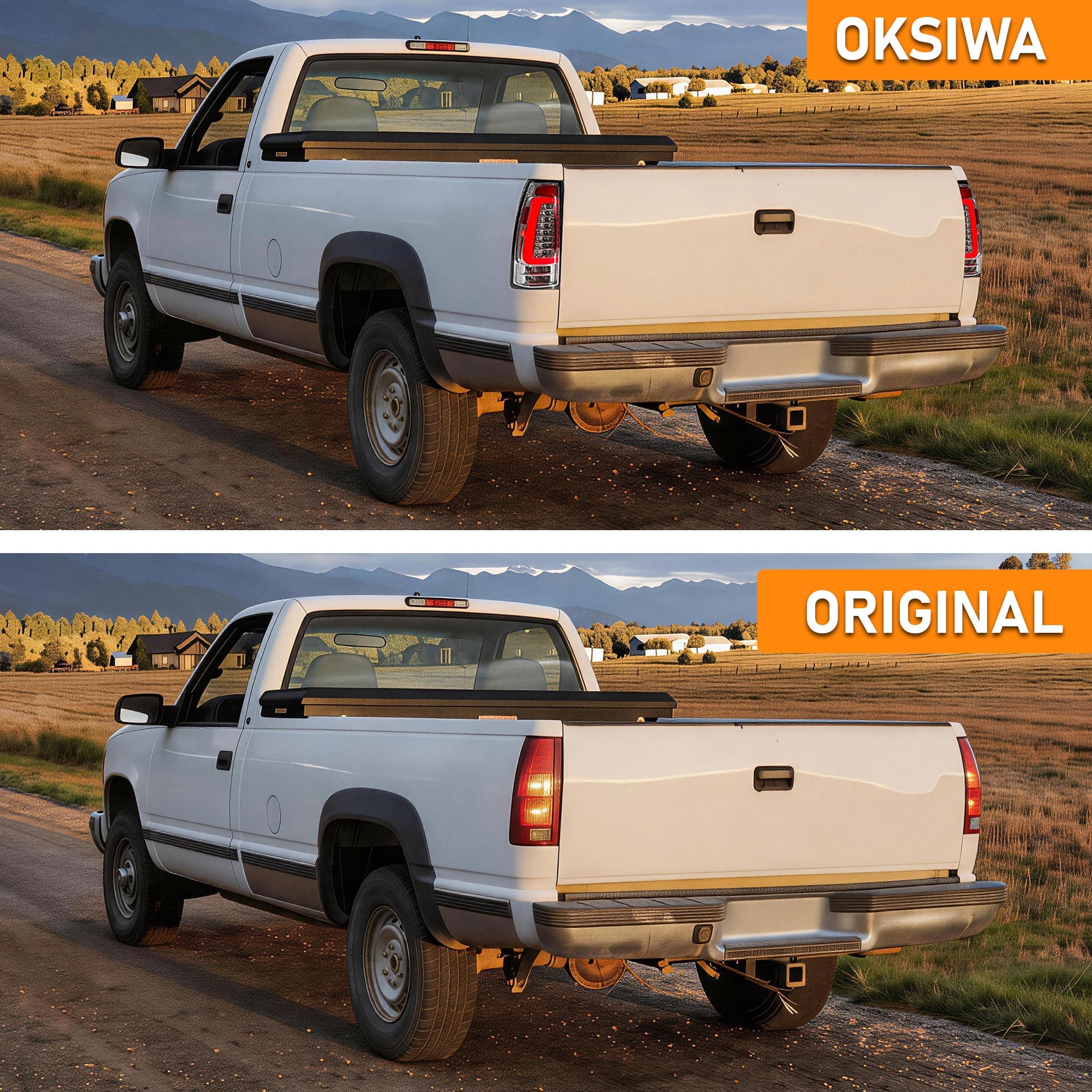 LED Tail Lights with Clear Lens for 1988-1998 Chevy GMC C/K Sierra, 92-99 Suburban Yukon, 95-99 Tahoe,Blazer,Cadillac Escalade Plug & Play