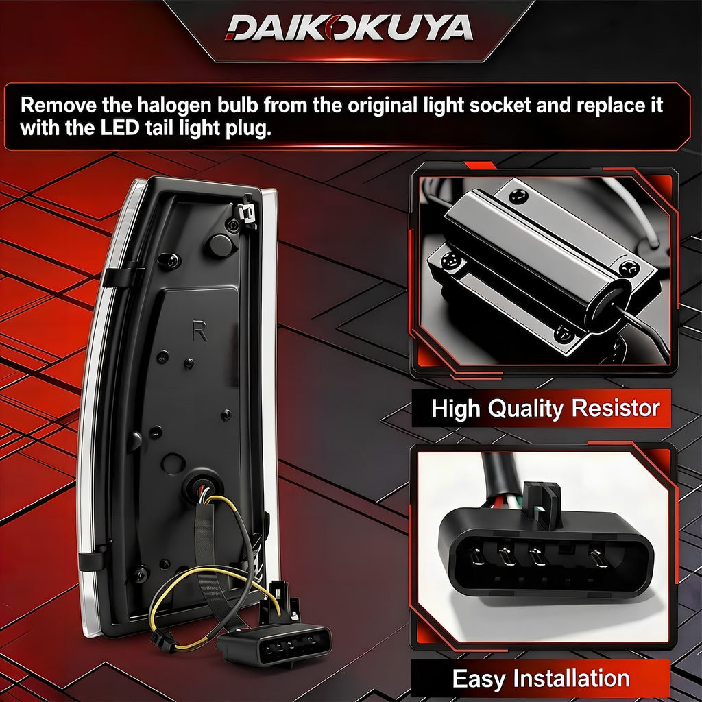 LED Tail Lights for 1988-1998 Chevy GMC C/K Sierra, 92-99 Suburban Yukon, 95-99 Tahoe,Blazer,Cadillac Escalade Plug & Play