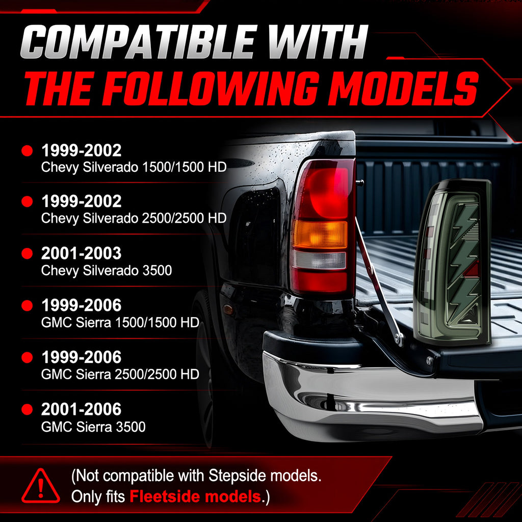 Sequential LED Tail Light for 1999–2002 Chevy Silverado & 1999–2006 GMC Sierra