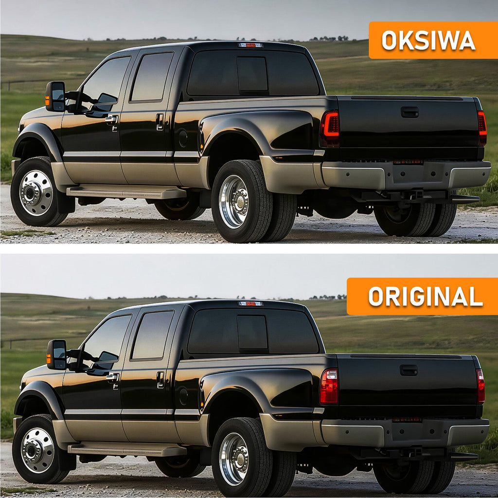 OKSIWA C-Shape Full LED Tail Lights for 2008-2016 Ford F250/ F350/ F450 Super Duty, High-Brightness Brake & Rear Lights, Tail Lamp Replacement for Truck, Oem Design,WaterProof