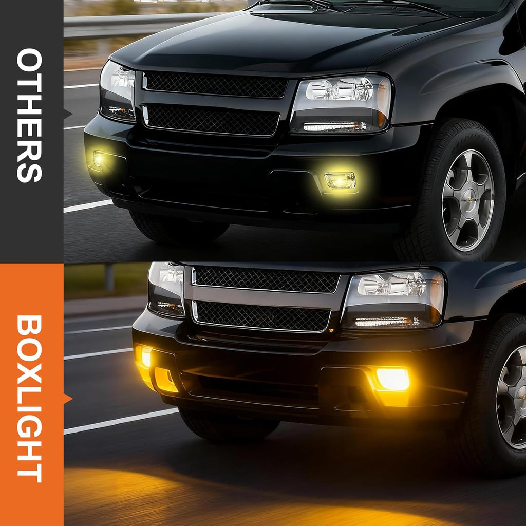 OKSIWA Fog Lights Assembly Compatible With 2002-2009 Trailblazer/2003-2008 Ascender Front Bumper Lights Driving Fog Lamps Left Driver and Right Passenger Side