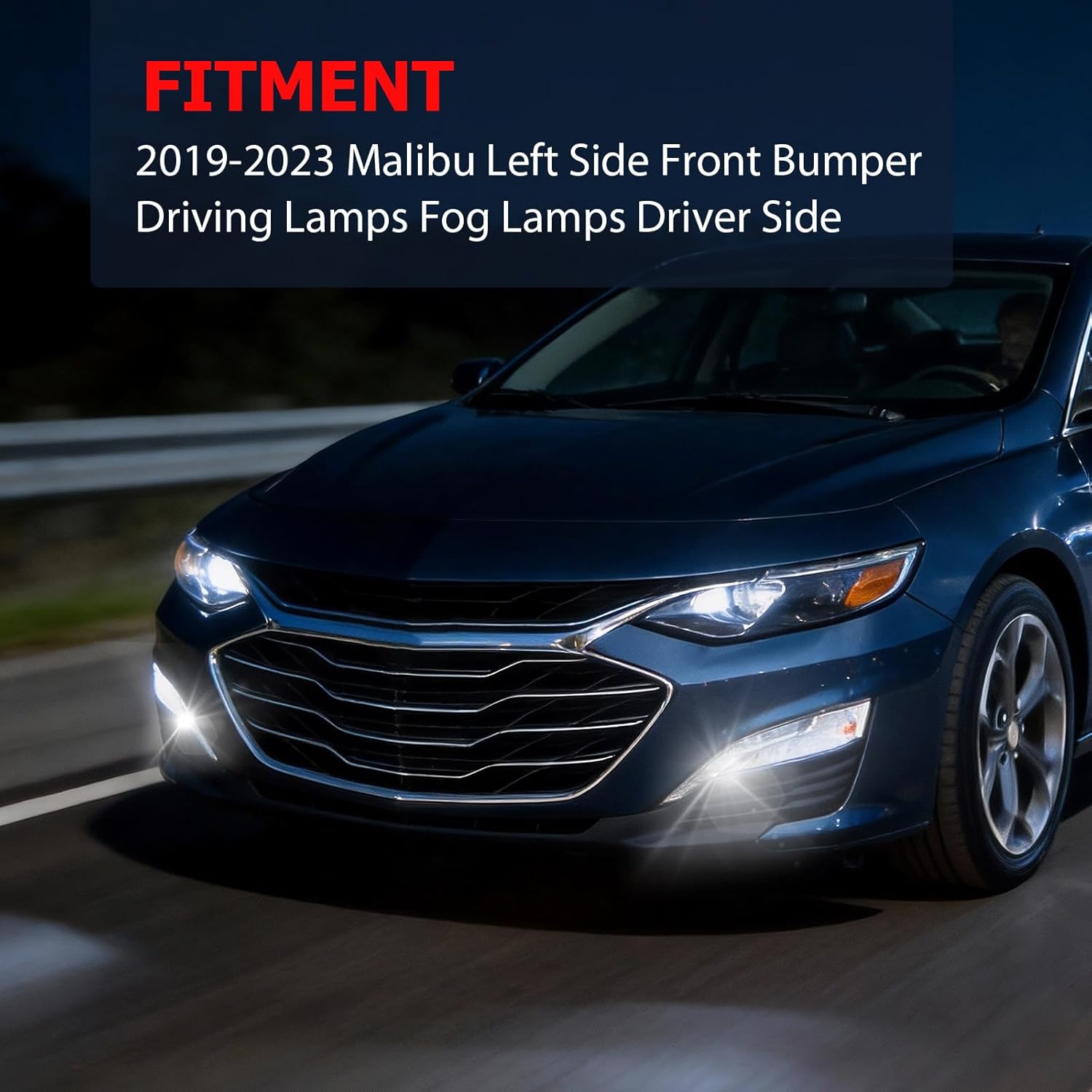 OKSIWA Fog Lights Compatible with 2019-2023 Malibu Left Side Front Bumper Driving Lamps Fog Lamps Driver Side