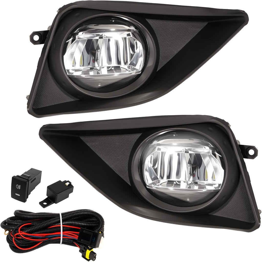 OKSIWA LED Fog Lights Compatible with 2008-2010 Toyota Corolla Bumper Driving Fog Lamps Assemblies with Switch and Wiring Harness