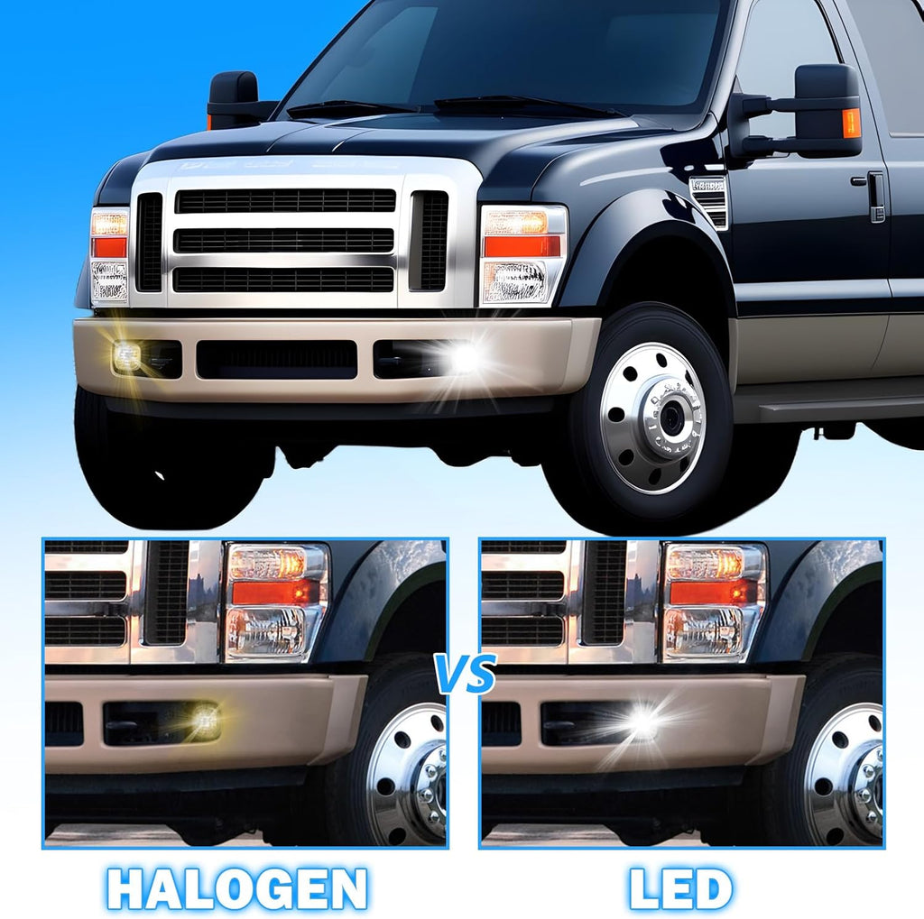 OKSIWA LED Fog Lights Assembly Compatible With 2005 2006 2007 Ford F250 F350 F450 F550 Super Duty,2005 Excursion Front Bumper Driving Fog Lamp Kits