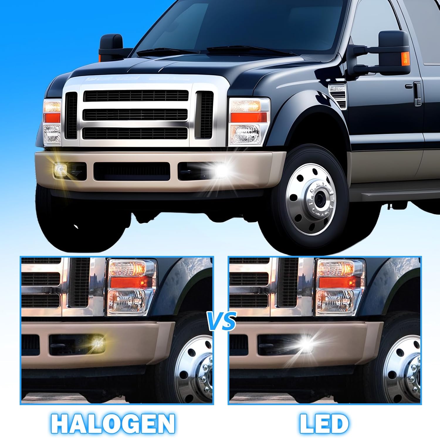 OKSIWA LED Fog Lights Assembly Compatible With 2005 2006 2007 Ford F250 F350 F450 F550 Super Duty,2005 Excursion Front Bumper Driving Fog Lamp Kits