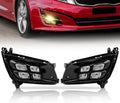 OKSIWA LED Fog Lights fit for 2014 2015 Kia Optima K5, A Pair of Daytime Running Light Assembly with 4-Eyes Style Cover