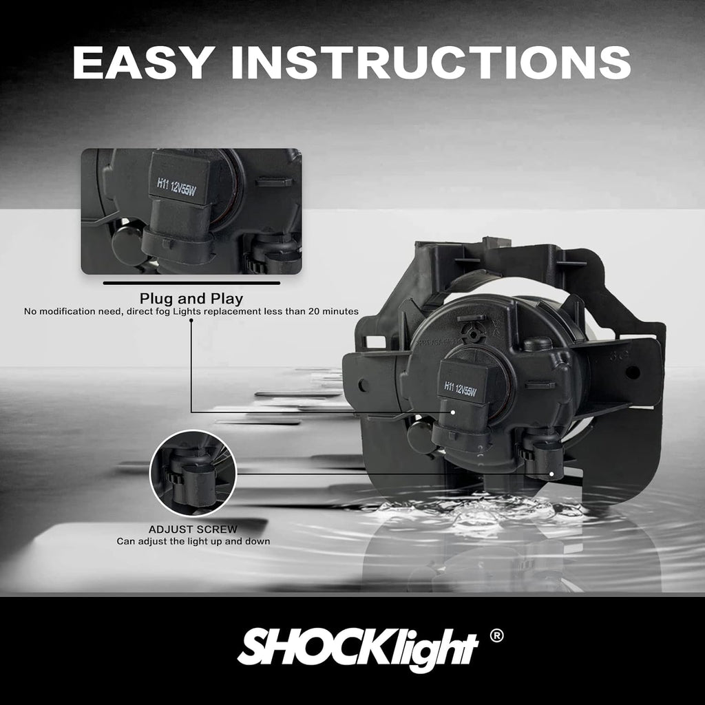 OKSIWA Fog Lights Compatible with 2007-2009 Nissan Altima 4DR Sedan Fog Lamps Assembly with Wiring Harness and Switch