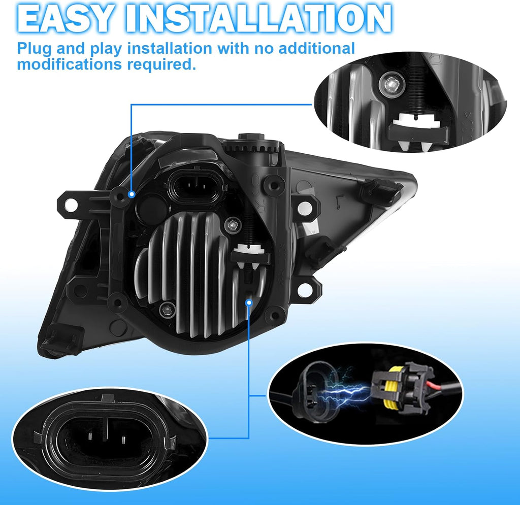 OKSIWA LED Fog Lights Compatible with 2008-2010 Toyota Corolla Bumper Driving Fog Lamps Assemblies with Switch and Wiring Harness