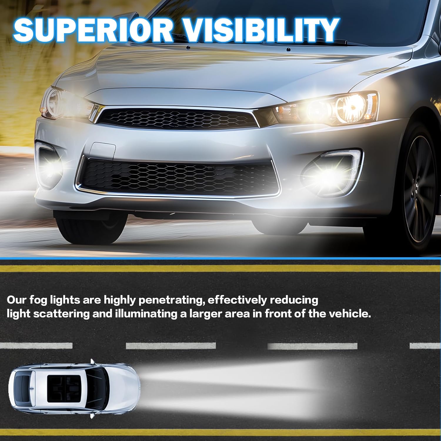 OKSIWA Fog Lights Compatible with 2016 2017 Mitsubishi Lancer 1 Pair Front Bumper Driving Fog Lamps- Clear Lens