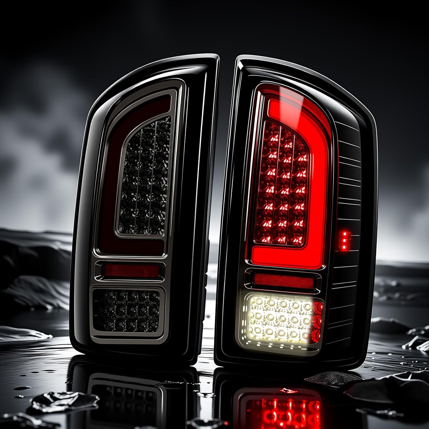 Smoked LED Tail Lights for 2007-2008 Dodge Ram 1500 & 2007-2009 Ram 2500 3500 Plug & Play
