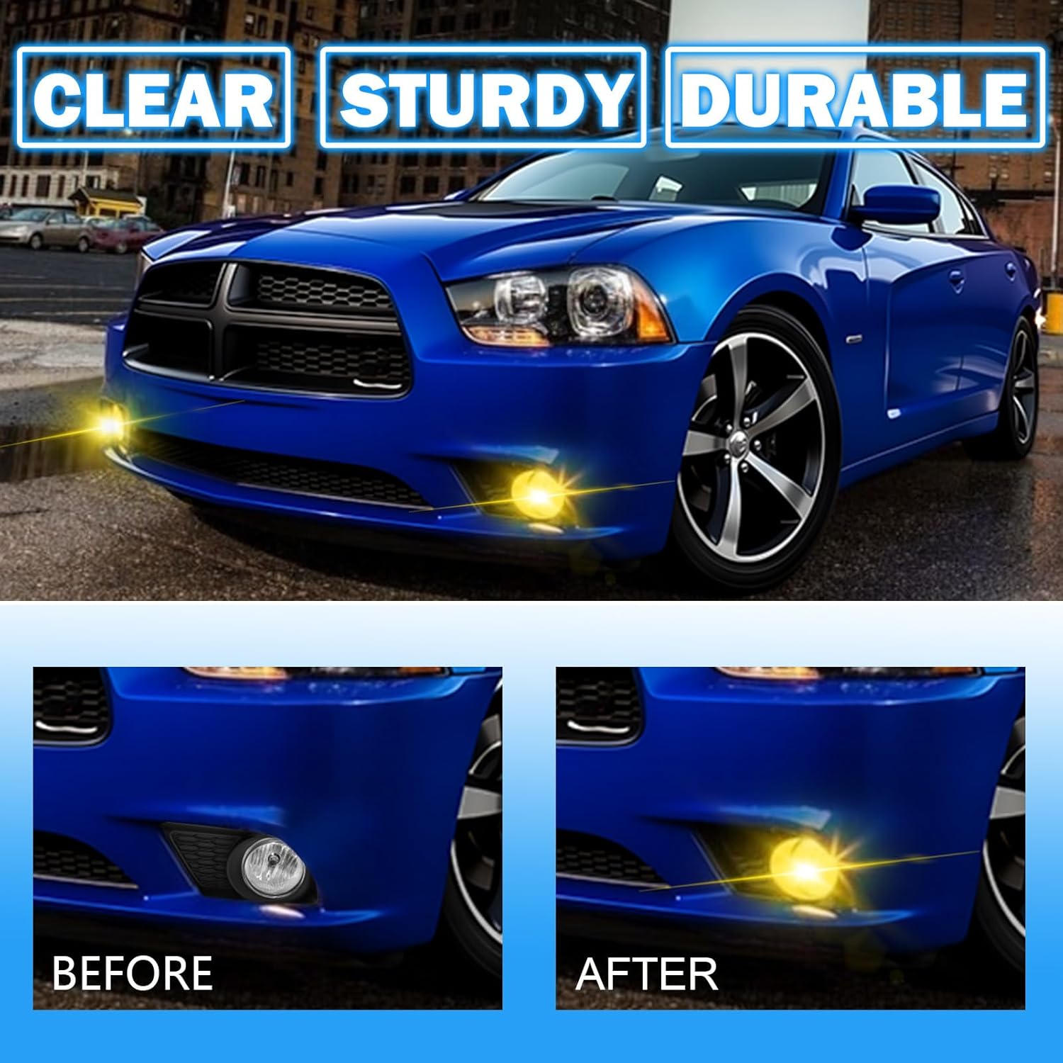 OKSIWA Fog Lights Assembly Compatible with 2011 2012 2013 2014 Dodge Charger with Switch and Wiring Kit